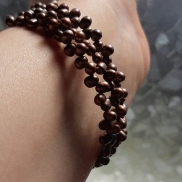 Genuine Pearl Wire Wrap Bracelet - Picture 5 of 7